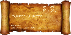 Pajenszky Detre névjegykártya
